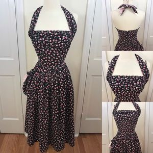 1950s floral halter dress